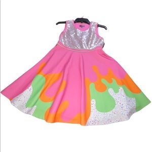 JoJo’s Closet girls 14/16 sleeveless dress pink‎ with sequins NWOT formal/casual